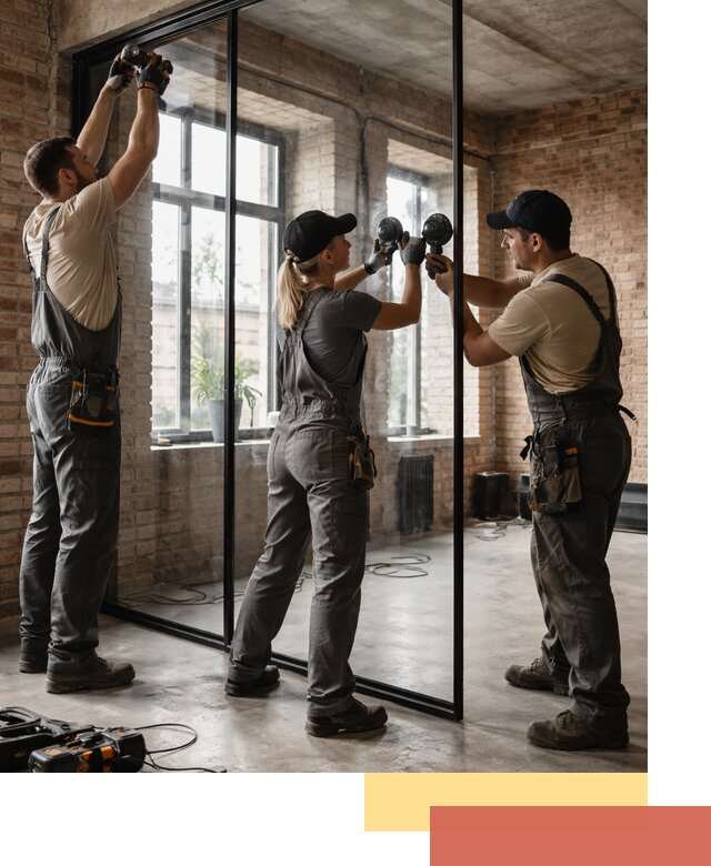 Стеклянные перегородки лофт — изготовление и монтаж в Надыме