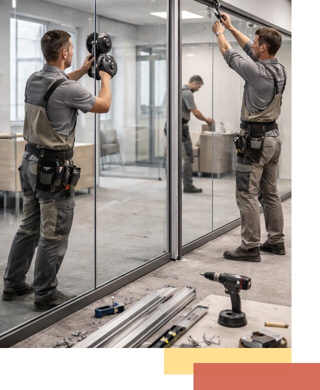 Стеклянные офисные перегородки под ключ в Надыме