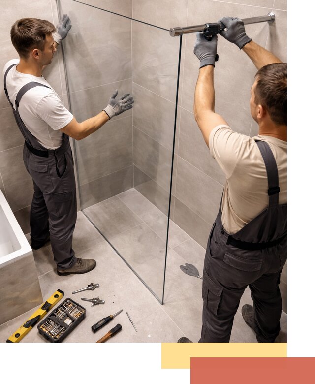 Стеклянные перегородки для душа в Надыме — изготовление и монтаж