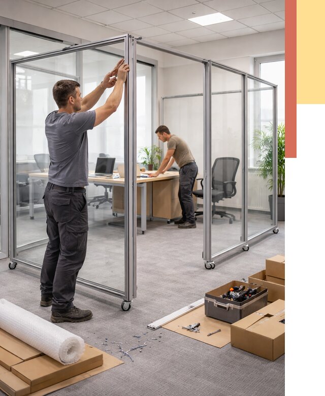 Мобильные офисные перегородки в Надыме от 12973 руб. — установка под ключ | ОТДЕЛОЧНИК-Ндм