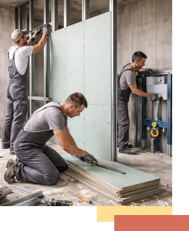 Монтаж и ремонт сантехнических перегородок в Надыме