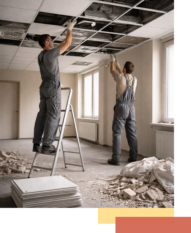 Демонтаж потолков Армстронг профессионально в Надыме