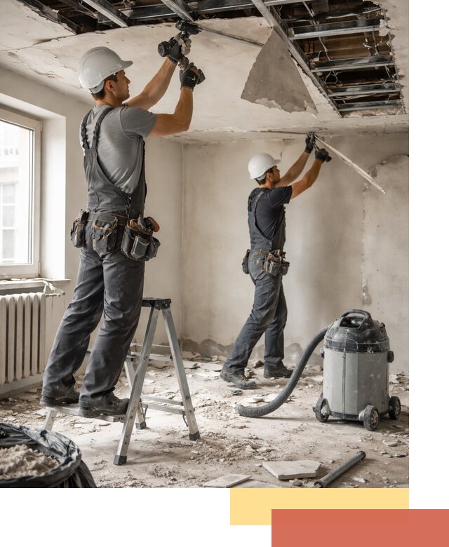 Демонтаж гипсокартонного потолка в Надыме быстро и аккуратно