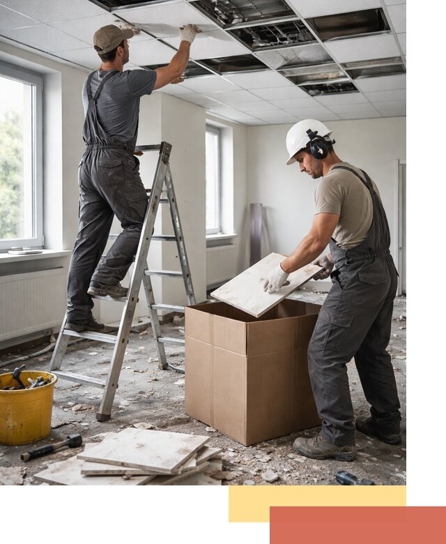 Демонтаж потолочной плитки в Надыме быстро и аккуратно