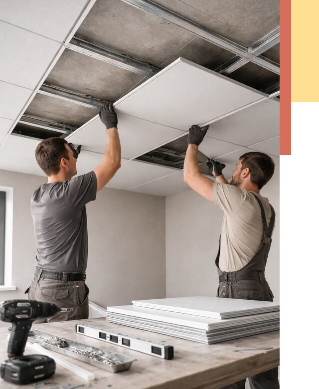 Монтаж кассетного потолка в Надыме от 4670 руб/м2 — установка и сборка | ОТДЕЛОЧНИК-Ндм