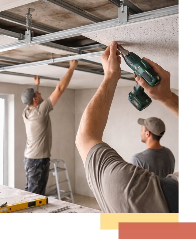 Монтаж акустического потолка в Надыме под ключ