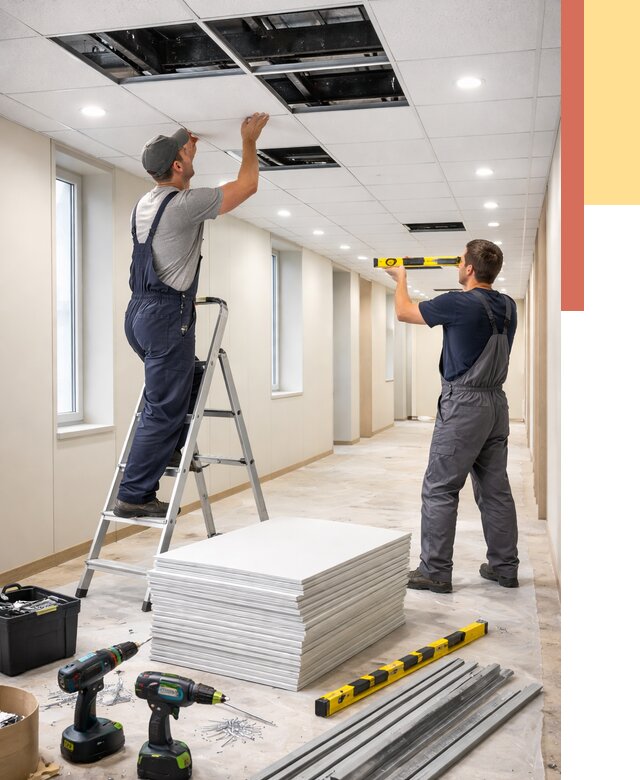 Ремонт потолка Армстронг в Надыме от 4670 руб. — быстро и недорого | ОТДЕЛОЧНИК-Ндм