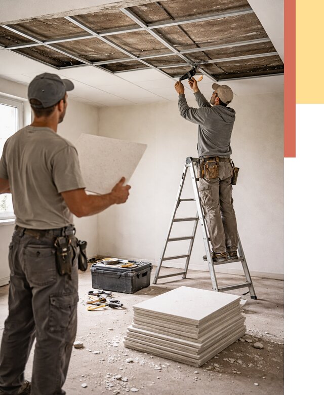 Замена плит подвесного потолка в Надыме от 1816 руб. быстро и недорого | ОТДЕЛОЧНИК-Ндм