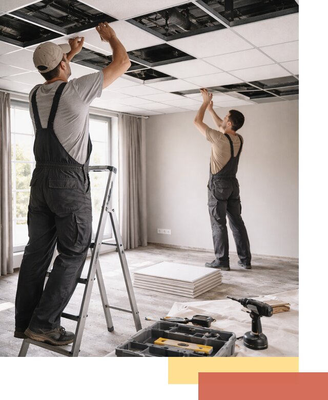 Замена плит подвесного потолка в Надыме быстро и качественно