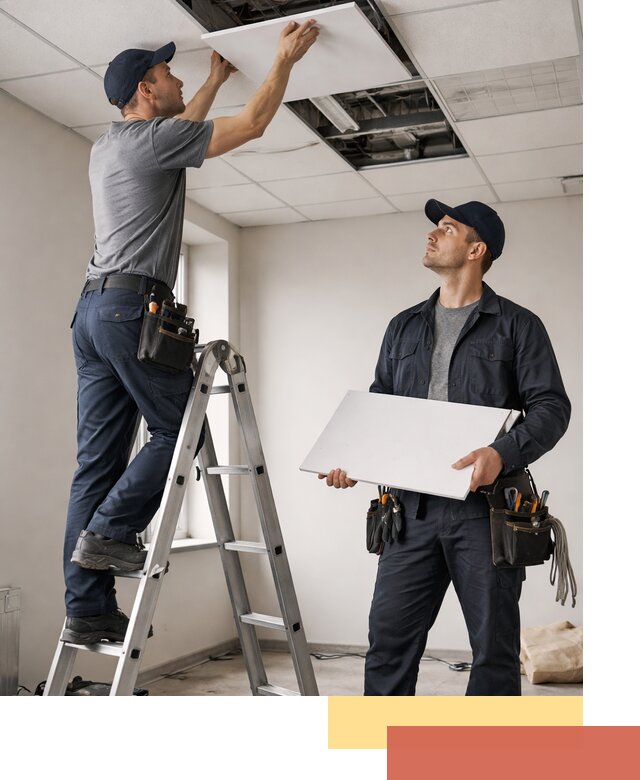 Обслуживание подвесного потолка в Надыме — ремонт и чистка