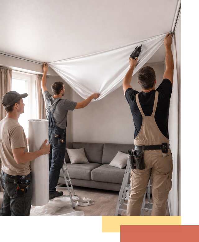 Монтаж сатинового натяжного потолка в Надыме качественно и быстро