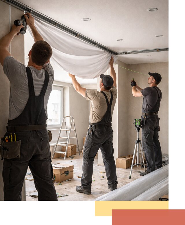 Монтаж парящего натяжного потолка под ключ в Надыме