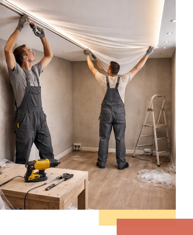 Монтаж натяжного потолка с подсветкой в Надыме цена и сроки