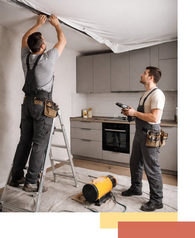 Монтаж натяжного потолка на кухне в Надыме