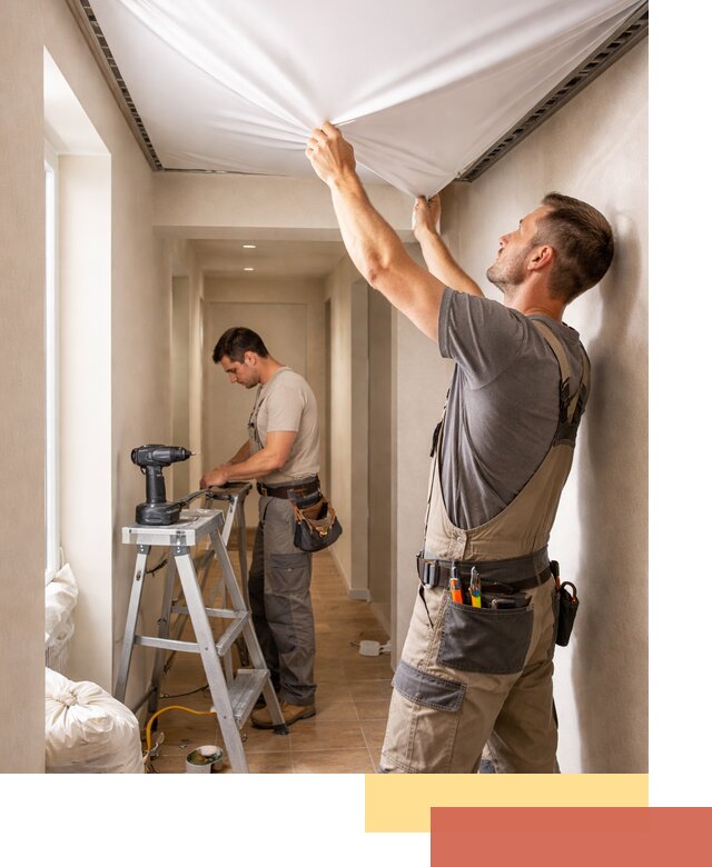 Монтаж натяжного потолка в прихожей в Надыме