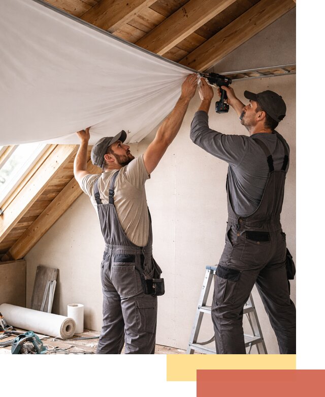 Монтаж натяжного потолка в мансарде в Надыме