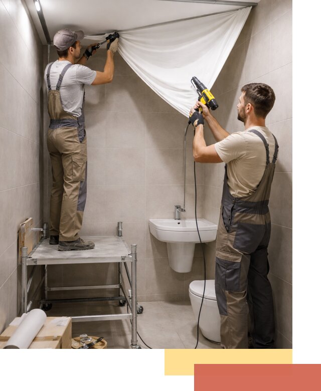 Монтаж натяжного потолка в санузле в Надыме