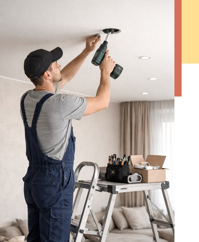 Установка и монтаж точечных светильников в натяжной потолок в Надыме от 1868 руб. | ОТДЕЛОЧНИК-Ндм