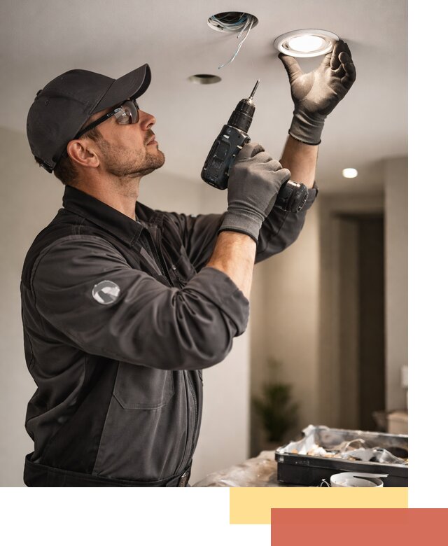 Установка точечных светильников в натяжной потолок в Надыме