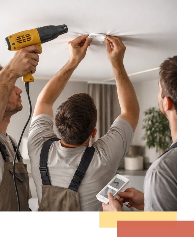 Ремонт прокола полотна натяжного потолка в Надыме