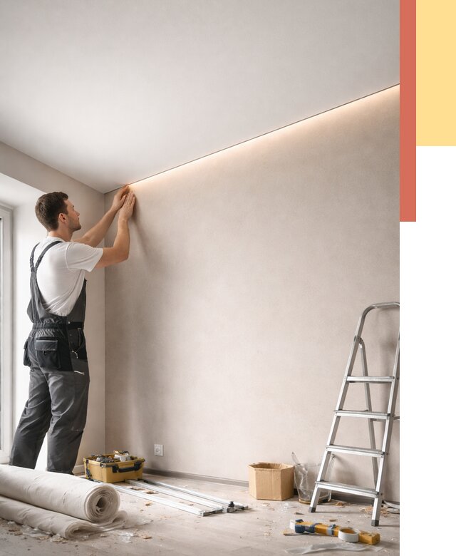 Теневые натяжные потолки в Надыме от 8510 руб. под ключ | ОТДЕЛОЧНИК-Ндм