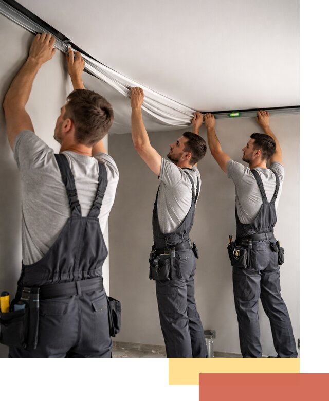 Теневые натяжные потолки в Надыме: монтаж и отделка быстро и качественно