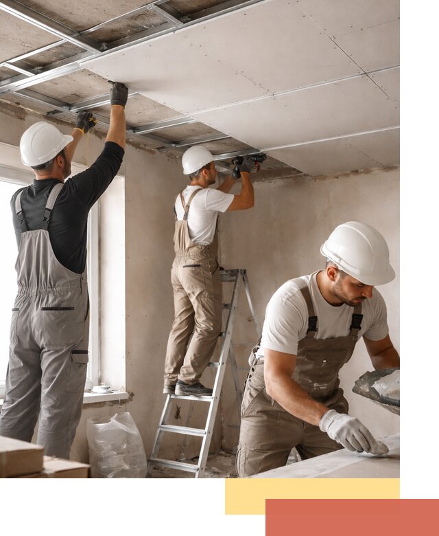 Одноуровневый потолок из гипсокартона в Надыме — монтаж и отделка