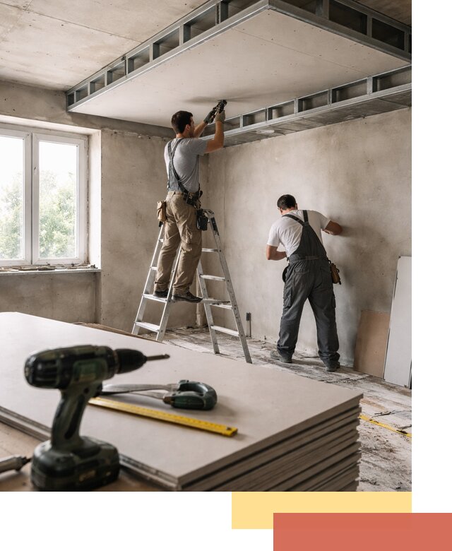 Двухуровневый потолок из гипсокартона в Надыме