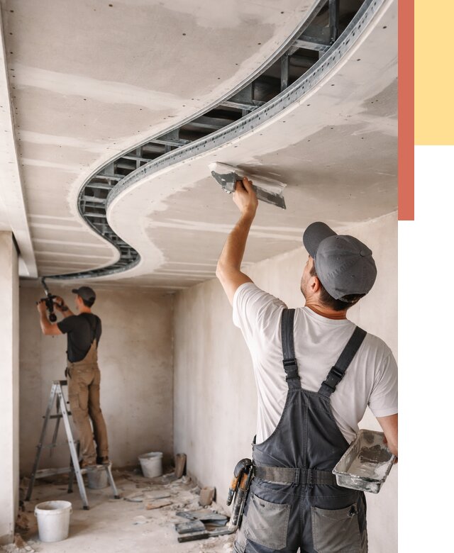 Криволинейный потолок из гипсокартона в Надыме от 2179 руб./м2 | ОТДЕЛОЧНИК-Ндм