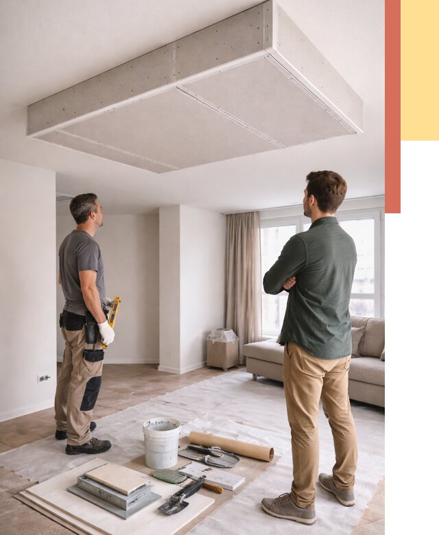 Короб на потолке из гипсокартона в Надыме от 2283 руб. — монтаж и услуги под ключ | ОТДЕЛОЧНИК-Ндм