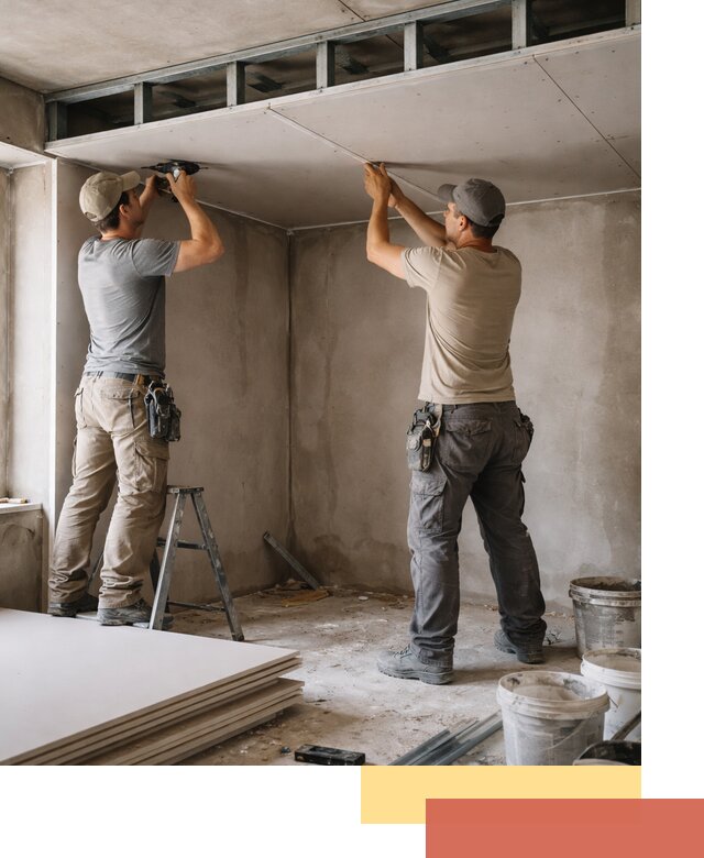 Короб из гипсокартона на потолке под ключ в Надыме