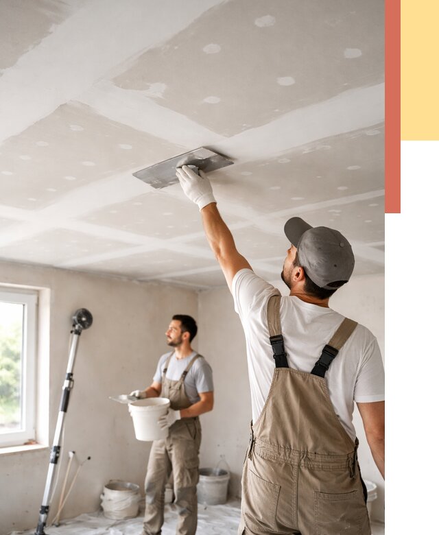 Шпаклевка потолка из гипсокартона в Надыме от 3321 руб./м2 — услуги под ключ | ОТДЕЛОЧНИК-Ндм