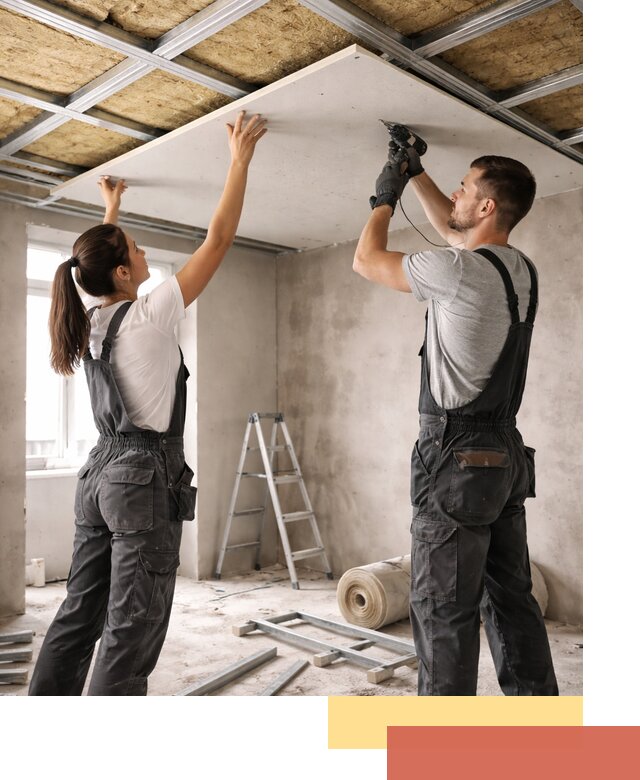 Звукоизоляция потолка из ГКЛ в Надыме профессионально и надежно