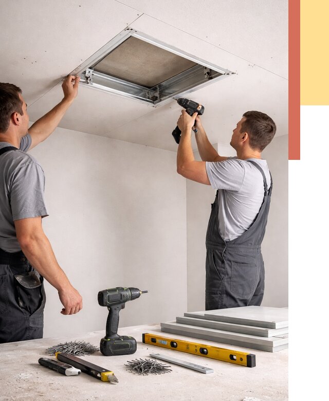 Установка люка в потолок ГКЛ в Надыме от 2595 руб. под ключ | ОТДЕЛОЧНИК-Ндм