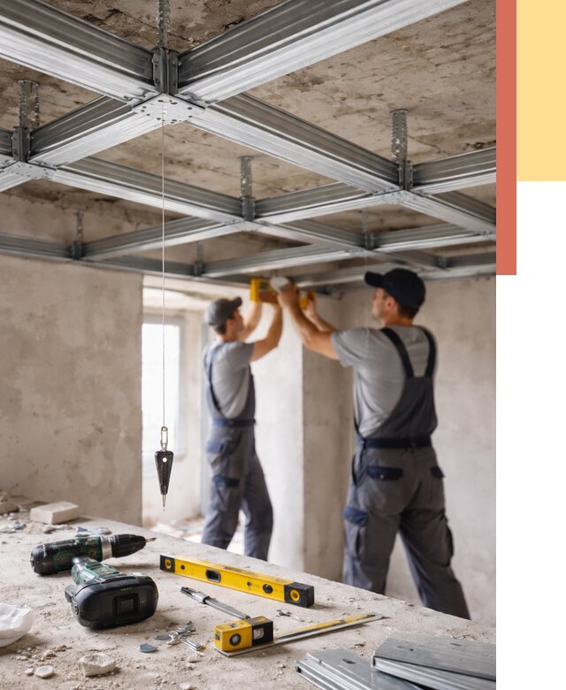 Монтаж каркаса потолка из профиля в Надыме от 4670 руб. — услуги ОТДЕЛОЧНИК-Ндм