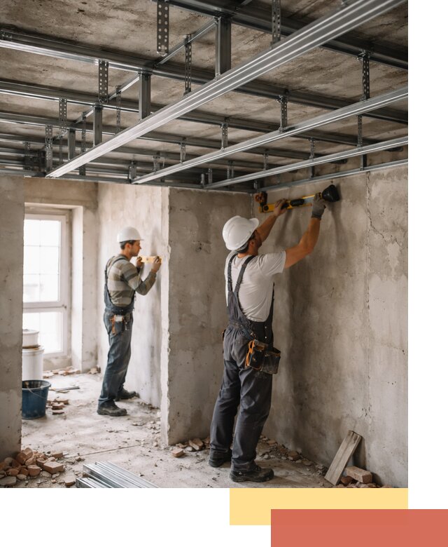 Монтаж каркаса потолка из профильного профиля в Надыме