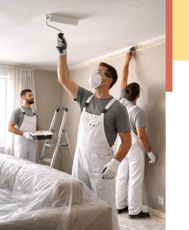 Покраска потолка водоэмельсионной краской в Надыме от 2283 руб/м² — услуги под ключ | ОТДЕЛОЧНИК-Ндм