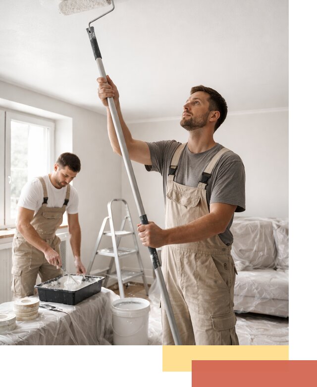 Покраска потолка водоэмульсионной краской в Надыме