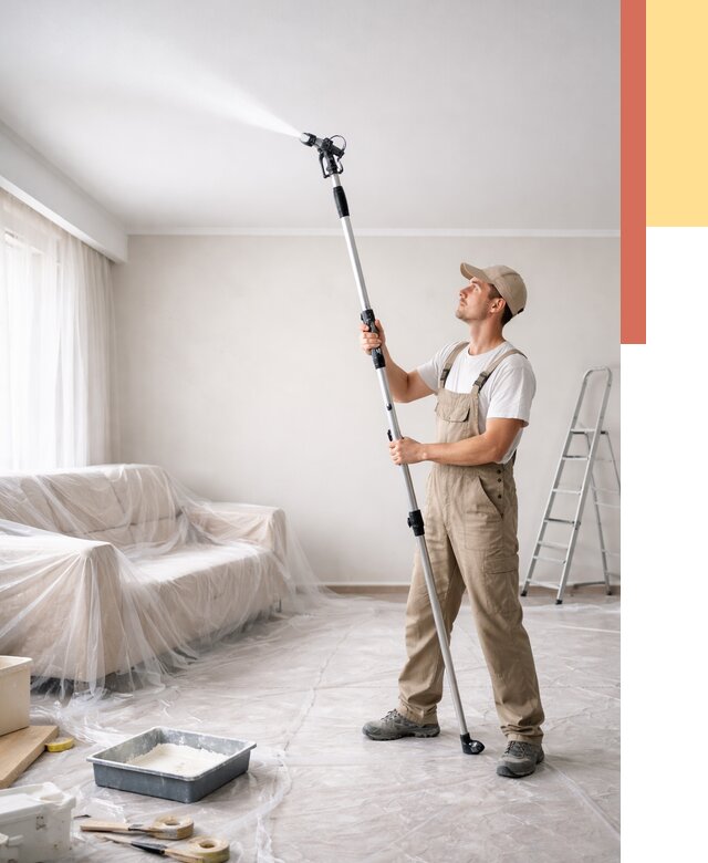 Покраска потолка краскопультом в Надыме от 4670 руб. быстро и недорого | ОТДЕЛОЧНИК-Ндм