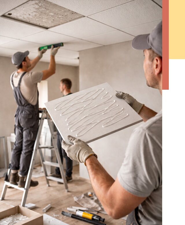 Монтаж потолочной плитки в Надыме от 4670 руб. — быстро и недорого | ОТДЕЛОЧНИК-Ндм