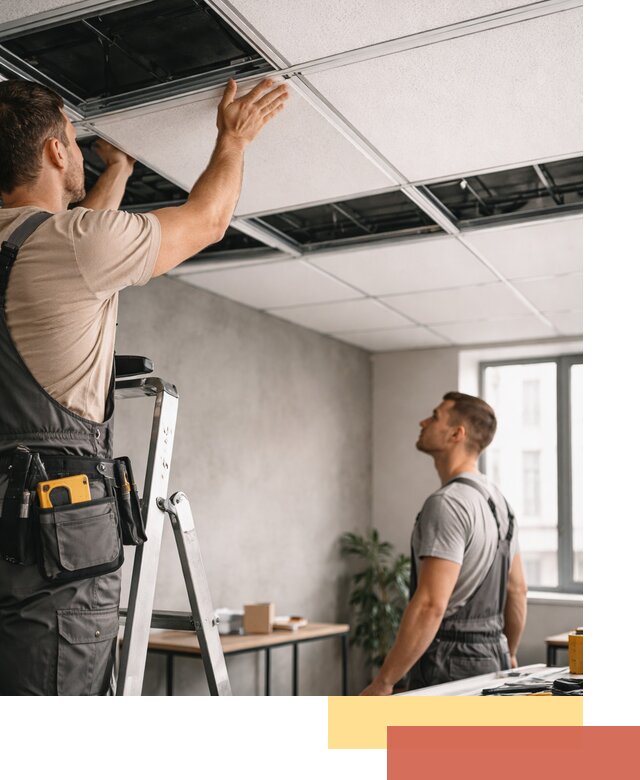 Монтаж потолочной плитки в Надыме качественно и в срок