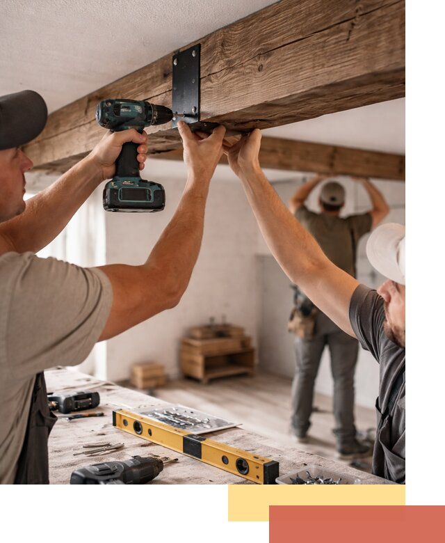 Монтаж декоративных потолочных балок в Надыме