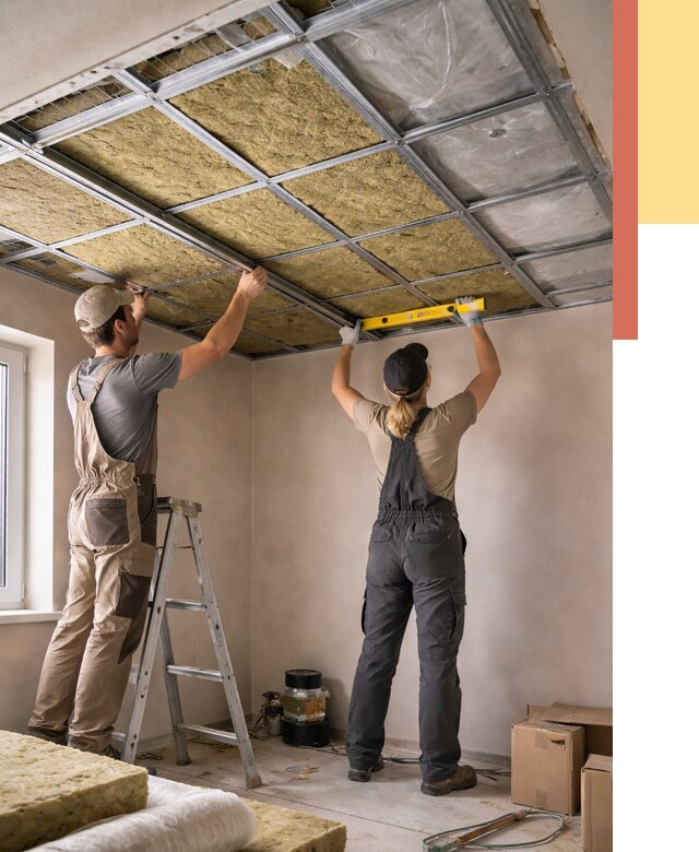 Шумоизоляция потолка в Надыме от 1297 руб. под ключ — услуги ОТДЕЛОЧНИК-Ндм