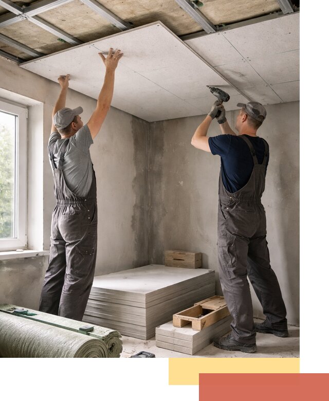 Шумоизоляция потолка панелями ЗИПС в Надыме